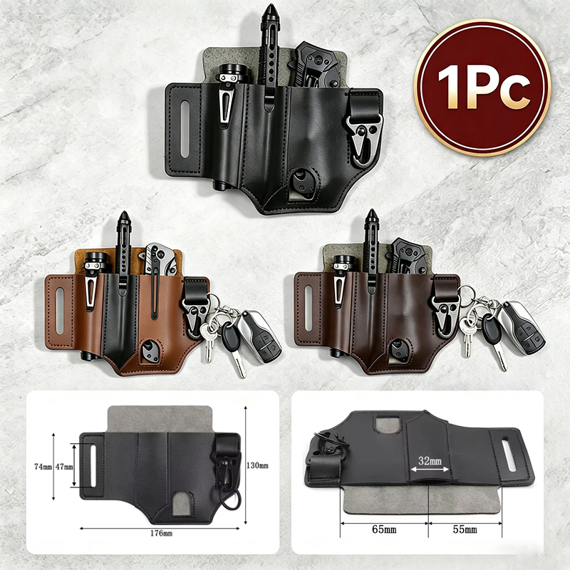 Edc Carry Pocket Pouch - Cintre de taille en cuir de