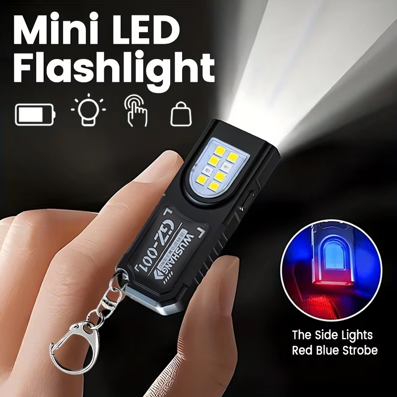 Keychain Flashlight - Lampe de poche porte-clés multifonctionnelle, Mini