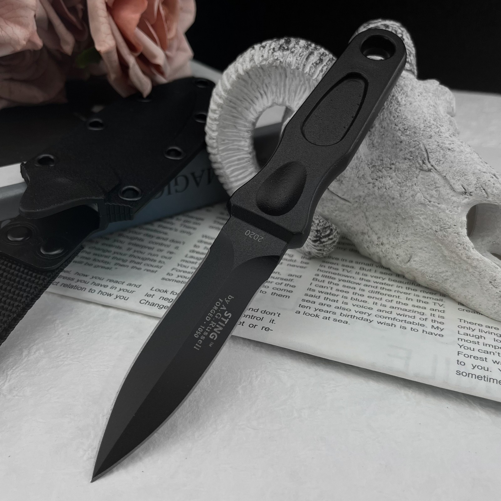 Edc Everyday Carry Gear - Couteau à lame fixe multifonction en