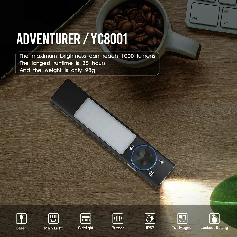 YC8001 1000LM Mini lampe de po - Keychain Flashlight avis et prix