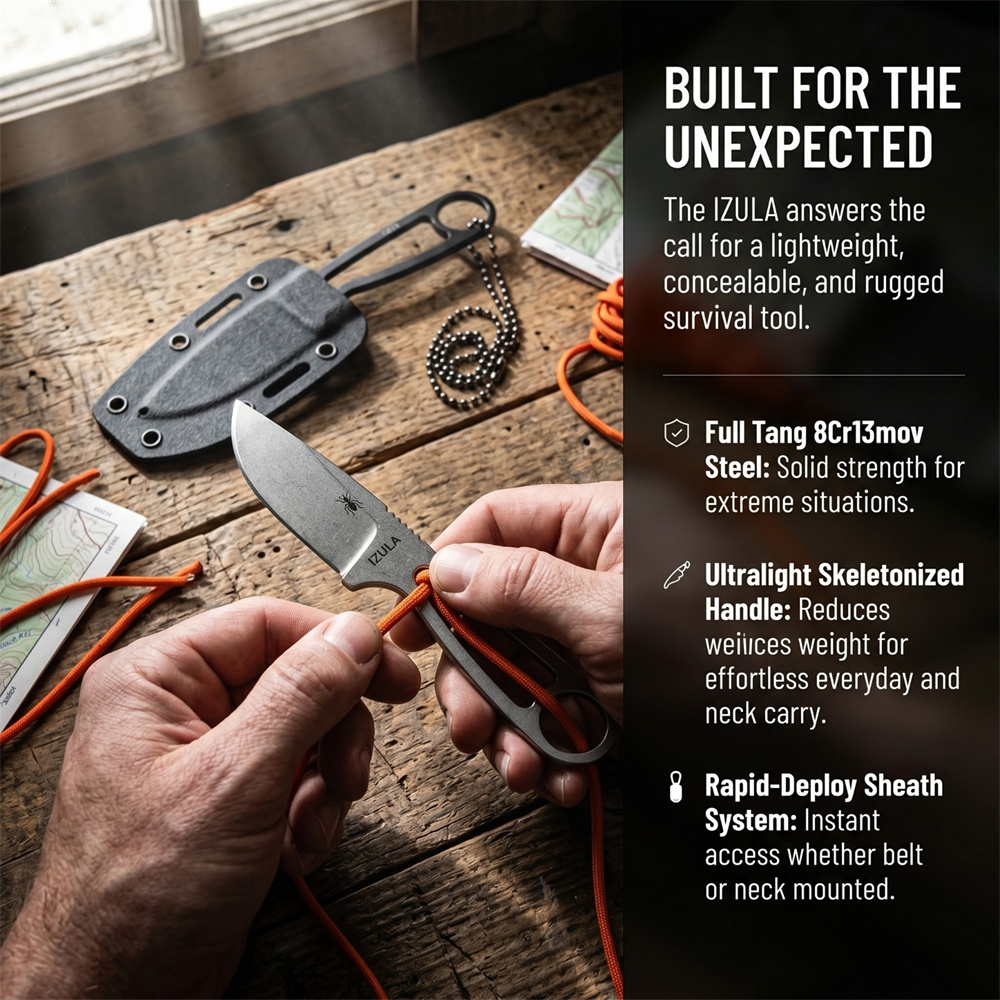 Couteau de survie à lame fixe  - Edc Fixed Blade Deep Carry avis et prix
