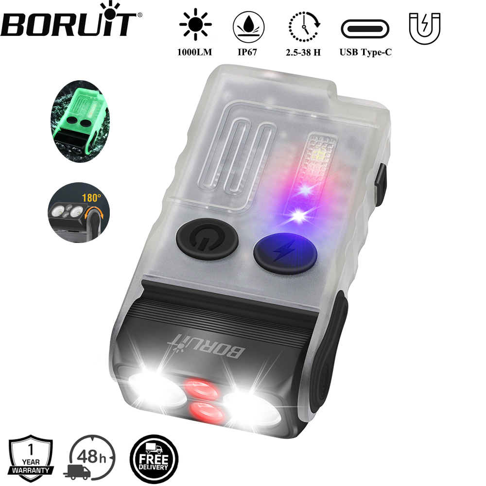 BORUiT V20 Buzzer EDC LED port - Keychain Flashlight avis et prix